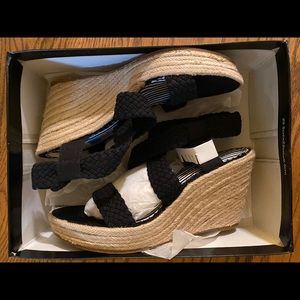 NEW Rampage Flynn Black Espadrille Sandals 9.5